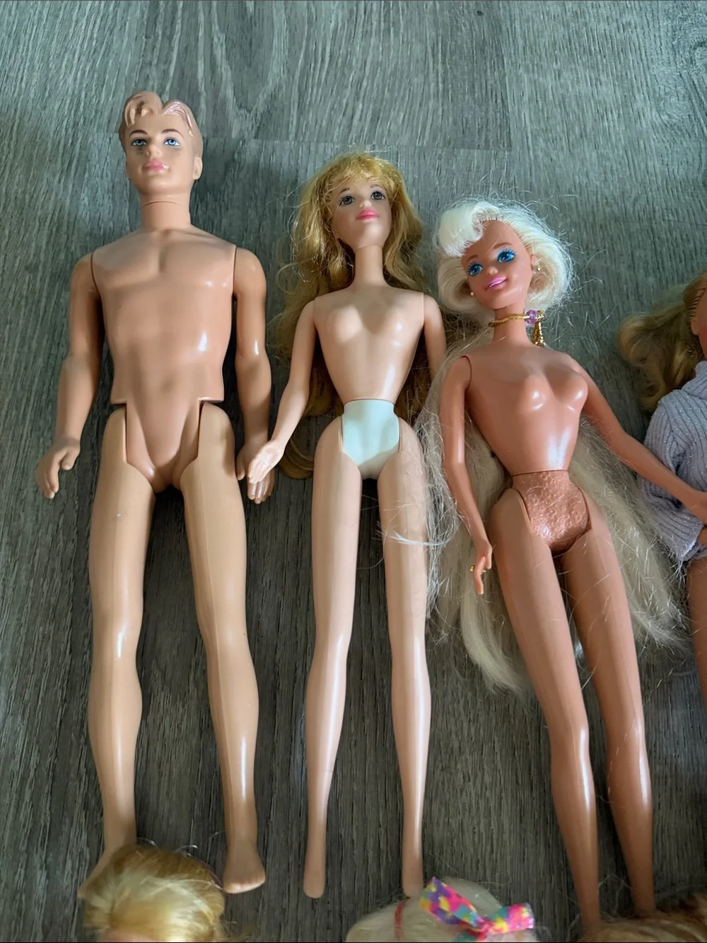 Lot of Barbie and 1 Ken Doll parts for OOAK Assorted Skin Tones & Hair Colors #2